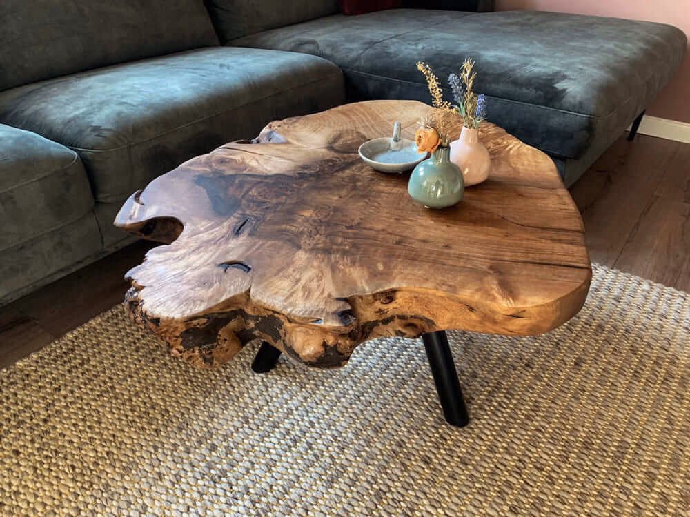 Bauscheibentisch Nussbaum — Couch- & Loungetische von BRETTArt Hamburg