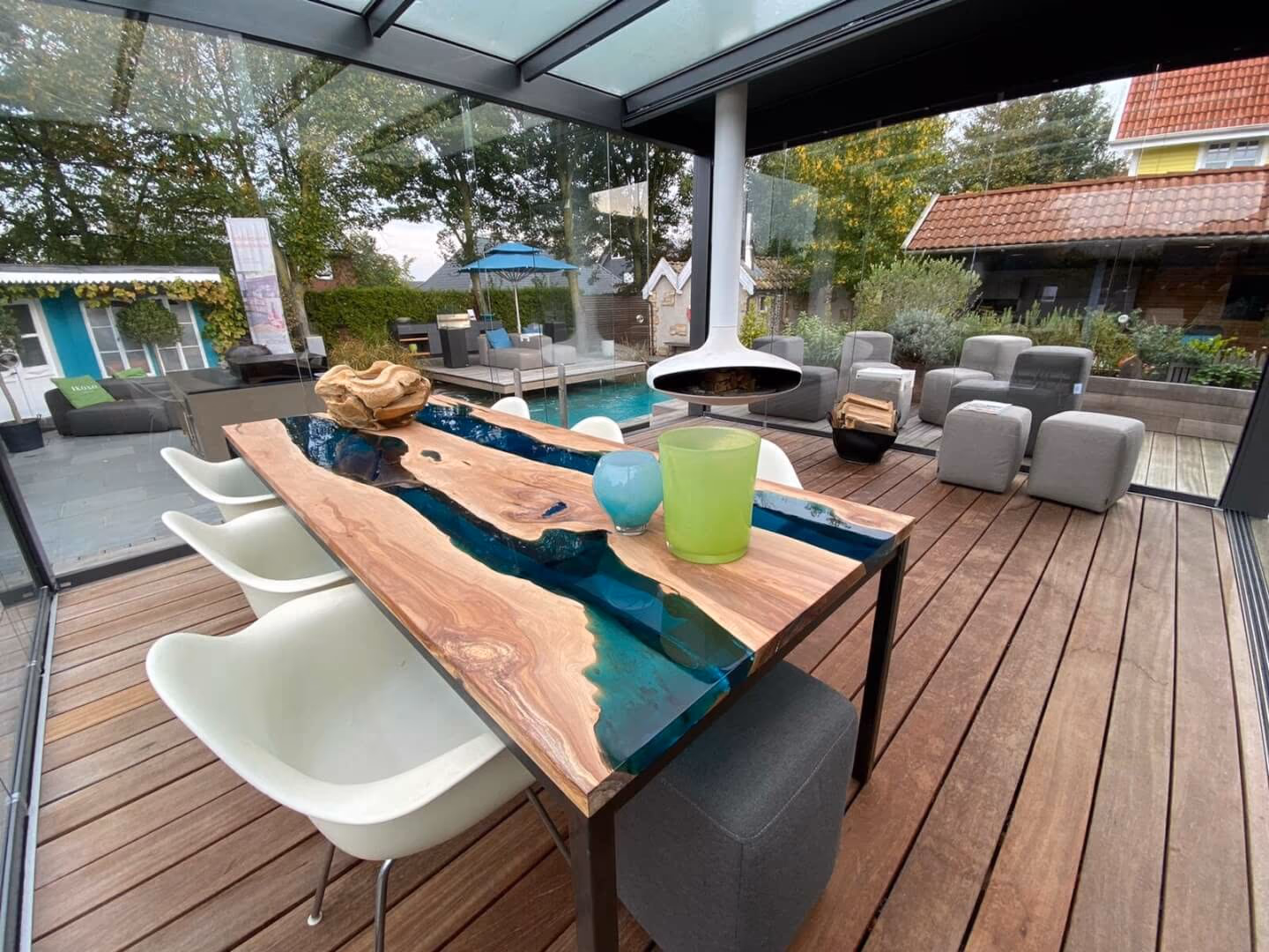 BRETTArt Rivertable Blau Veranda Laeufer — Rivertable von BRETTArt Hamburg