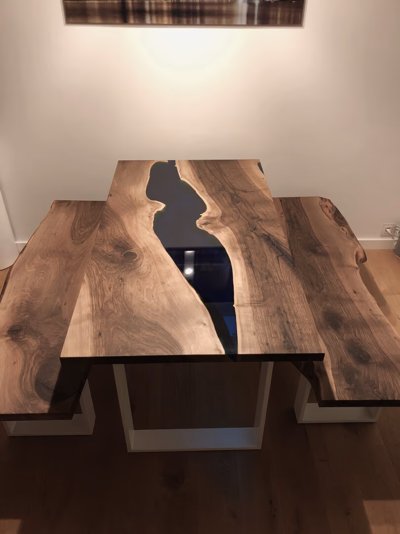Designertisch Holztisch Esszimmer BRETTArt — Rivertable von BRETTArt Hamburg