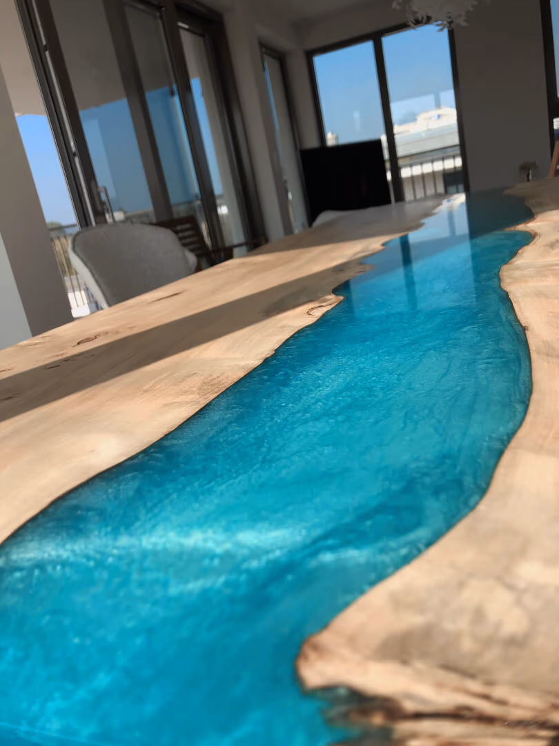 Pappelmaser River Table Designtisch — Rivertable von BRETTArt Hamburg